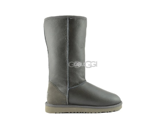 Женские высокие угги Classic Tall Metallic Grey