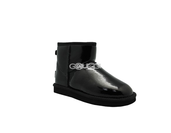 Женские мини угги Classic Mini Lacquer Black