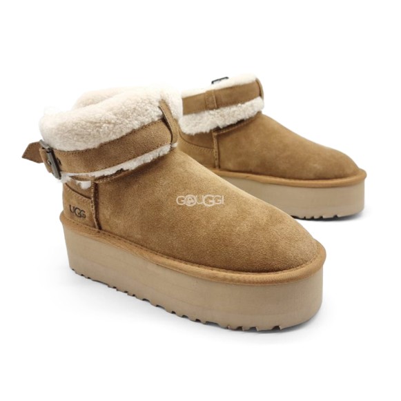 Женские угги на платформе Ugg Mini Platform Strap Chestnut