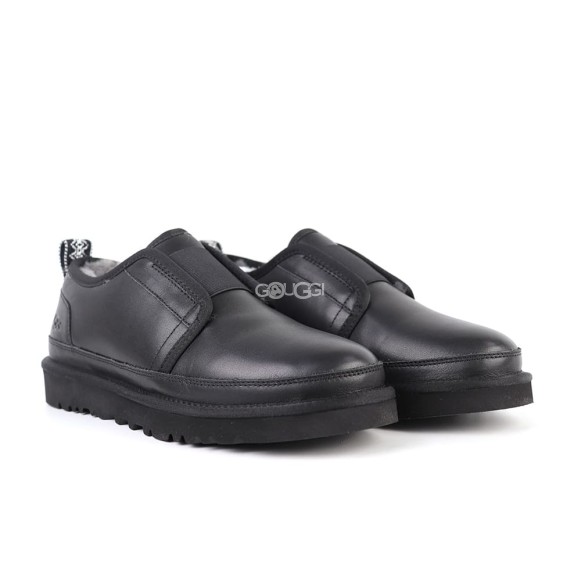 Мужские слиперы Ugg Mens Slippers Flex Leather Black