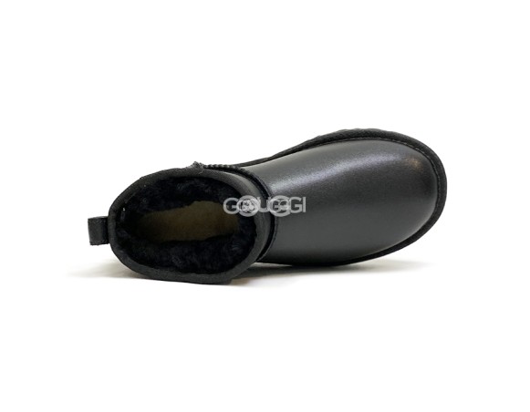 Женские кожаные ультра мини угги Ultra mini Leather Black