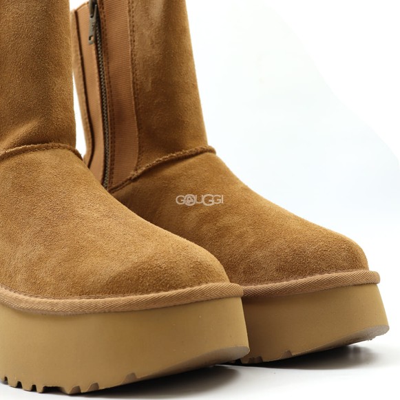 Женские угги на платформе Ugg Classic Twin Seam New Heights Chestnut
