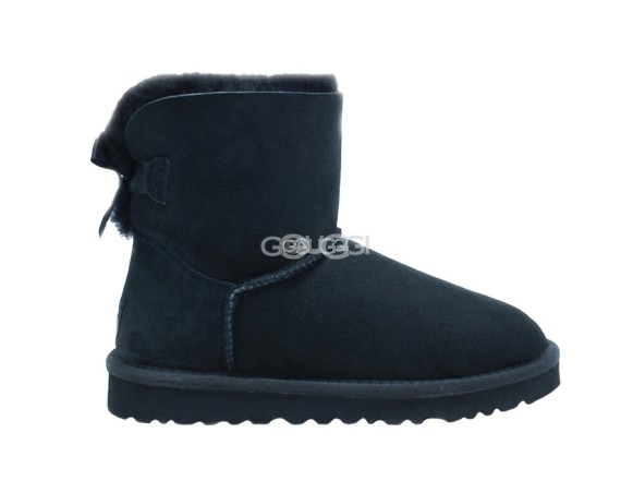 Женские мини угги с бантиками Mini Bailey Bow Black