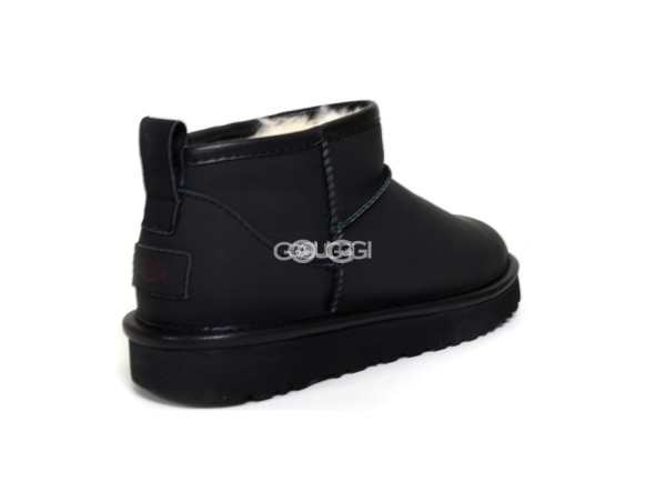 Женские кожаные ультра мини угги Ultra mini Leather Black