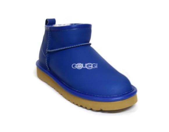 Женские кожаные ультра мини угги Ultra mini Leather Navy