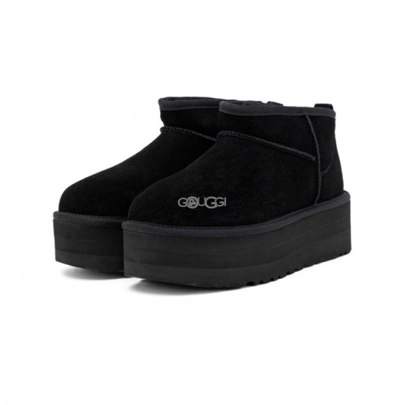 Женские ультра мини угги на платформе Ugg Classic Ultra Mini Platform Black