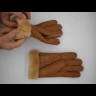 меховые перчатки мужские Suede Dark Sand