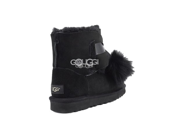 Детские угги с помпонами Kids Gita Black