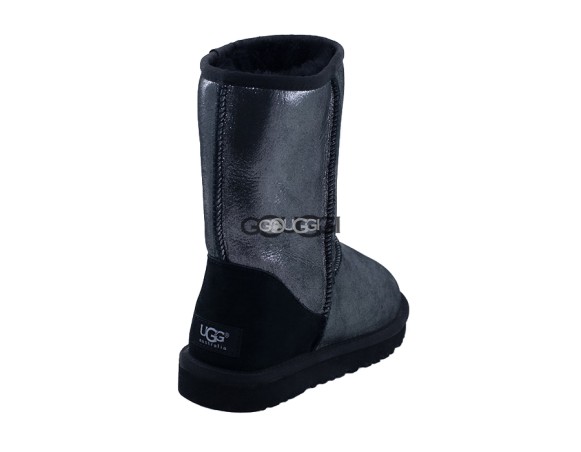 Женские короткие угги Classic Short Glitter Black 